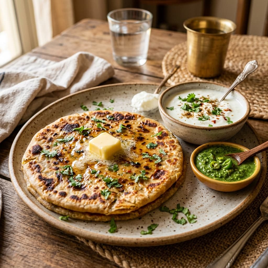 Aloo Paratha(2) with Curd