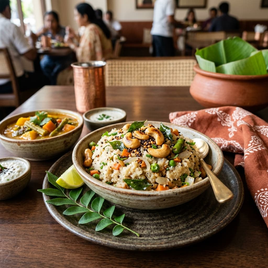 Upma with sabzi